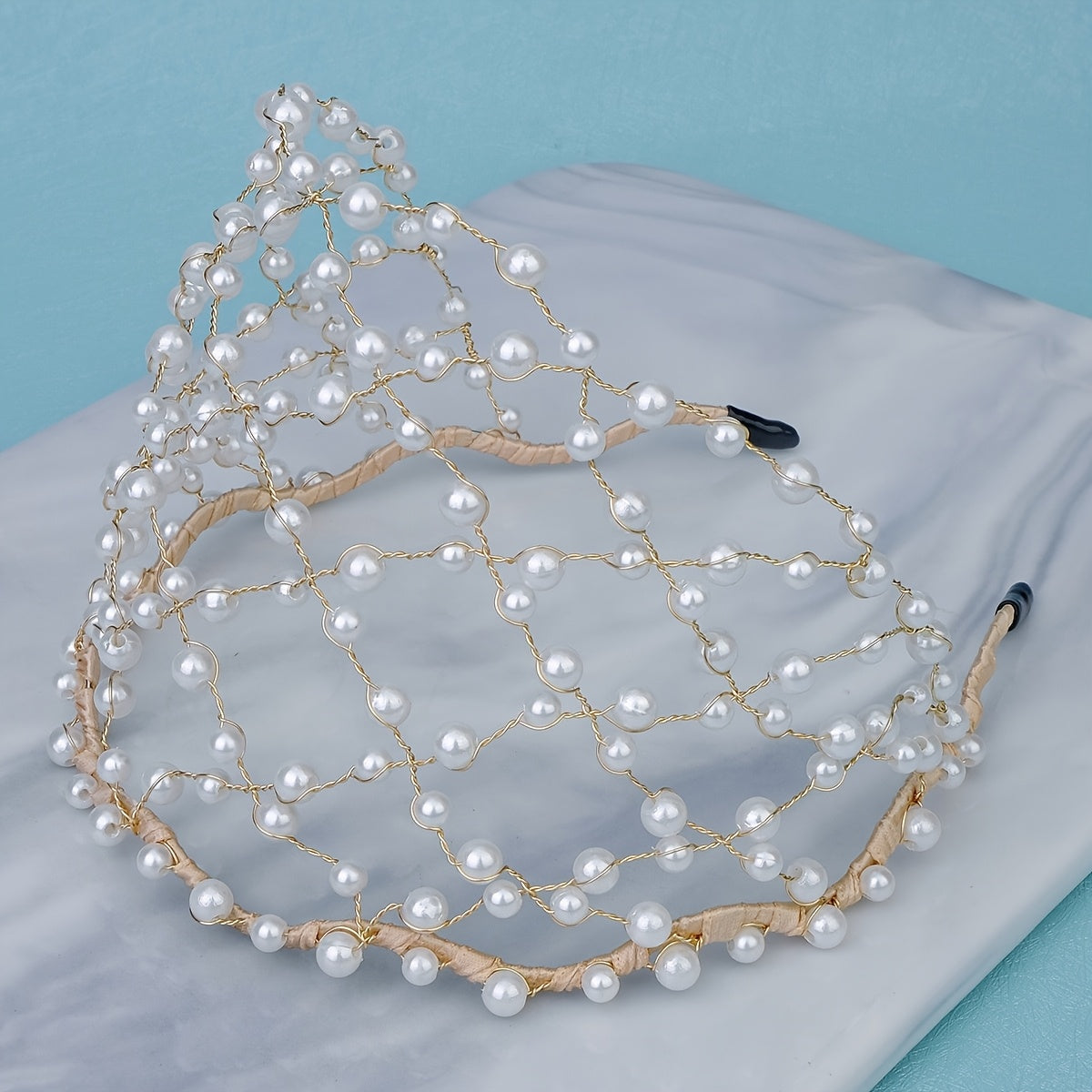 Vintage Fairy Half Face Mask Headband Netted Headband Dance Wedding Party