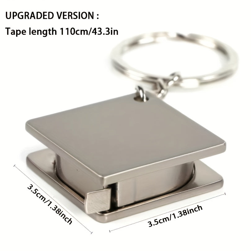 Stainless Steel Retractable Ruler Tape Measure Keychain