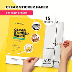 15pcs Clear Inkjet Printer Stickers Paper