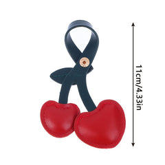 Small Cherry Key Chain Keyring Faux Leather Fruit Keychain Pendant