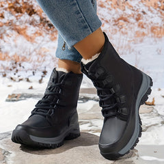 Women's Plush Inner Thermal Hiking Boots Waterproof Comfort Outdoor Mid