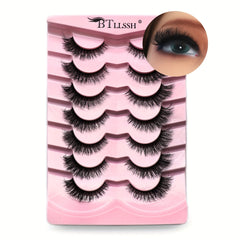 7 Pairs Thick Curling 13mm Fluffy False Eyelashes Daily Cat Eye End Lengthening