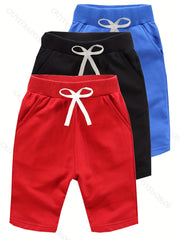 3pcs Boys Casual Shorts Soft Comfortable Breathable For Summer Kids Clothes