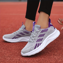 Two Tone Running Shoes Lightweight & Wear resistant Lace Up Sneakers