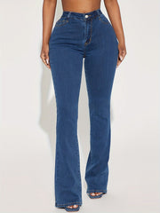Flared Leg Stretch Denim Pants