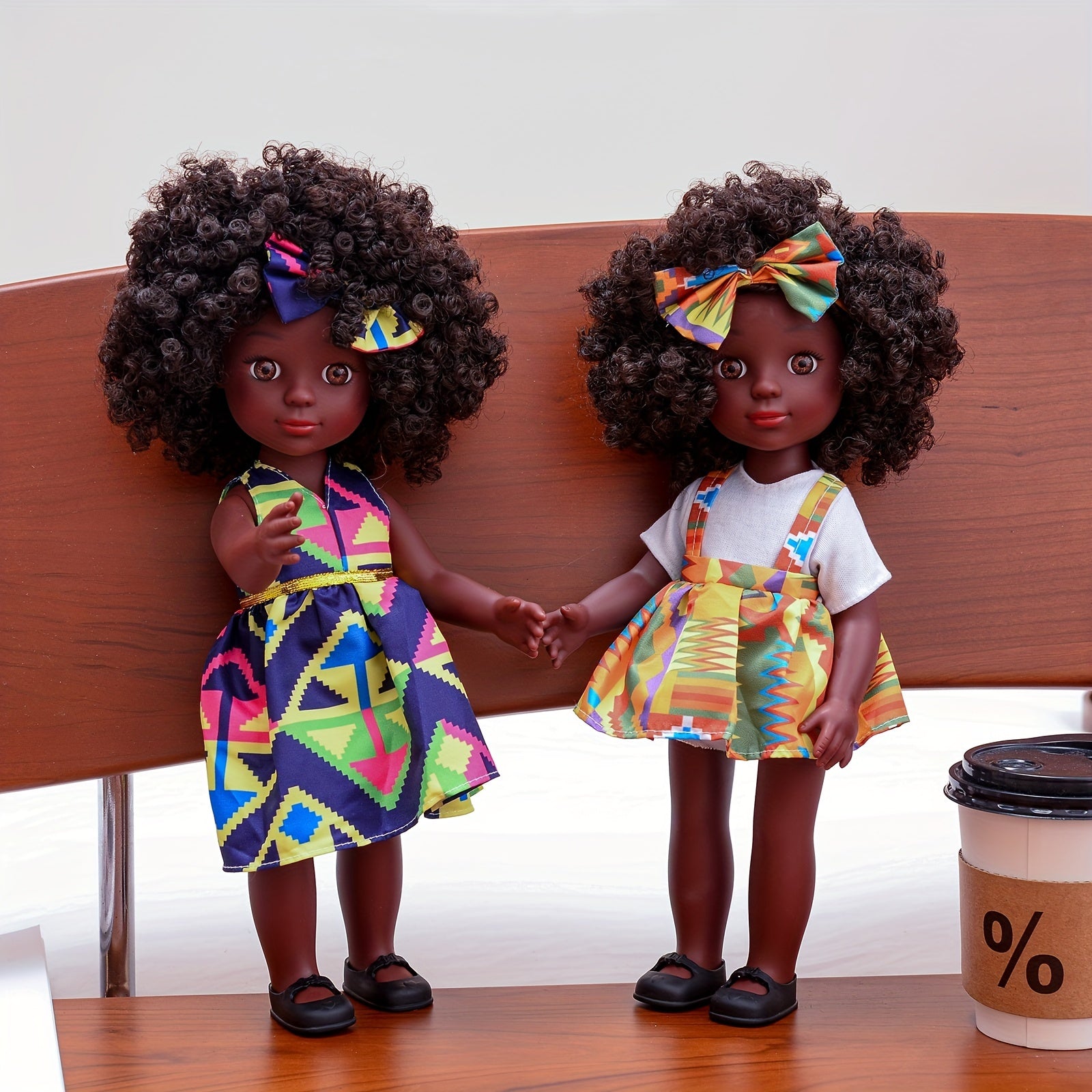 African American Doll Full Set Curly Hair Gift for Girls Halloween Christmas