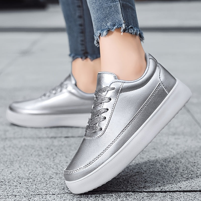 Women's Low Top Platform Sneakers Lace Up Non Slip Shoes