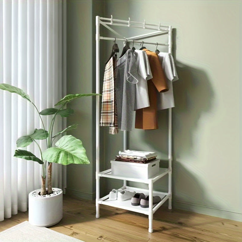 Reinforced Corner Coat Rack Foyer Shoe Rack Standing Coat Rack With Storage