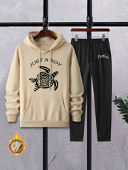 Boy Turtle Print 2Pcs Outfits for Winter Fall