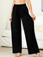 Soft Lounge Pants Elastic Waistband Womens Loungewear