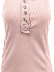 Solid Tank Top Scoop Neck Sleeveless Summer Top