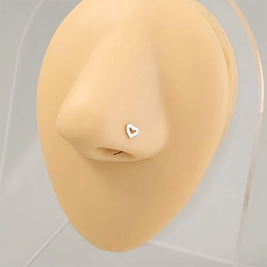 Love Hollowed Out Nose Ring Stainless Steel S Shaped Nose Nail