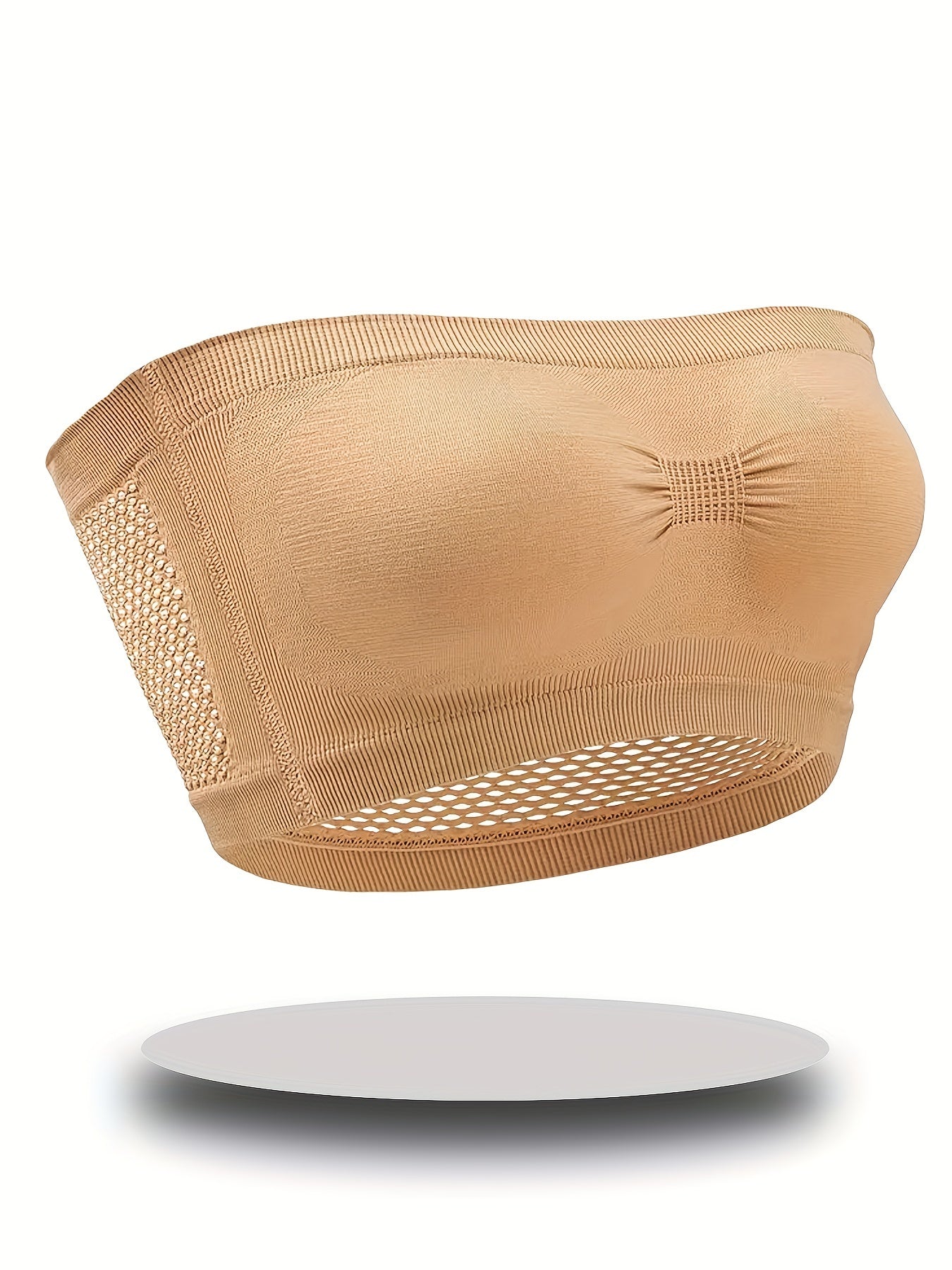 3 Pack Plus Size Tube Bra Set Solid Hollow Out High Stretch Breathable Strapless