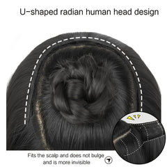 Synthetic U Shape Clip In Hair Extensions Straight Easy to Use