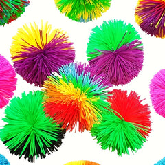 Sensory Toys Set for Kids and Adults - 7pcs Elastic Ball Rainbow Puff Soft Balls