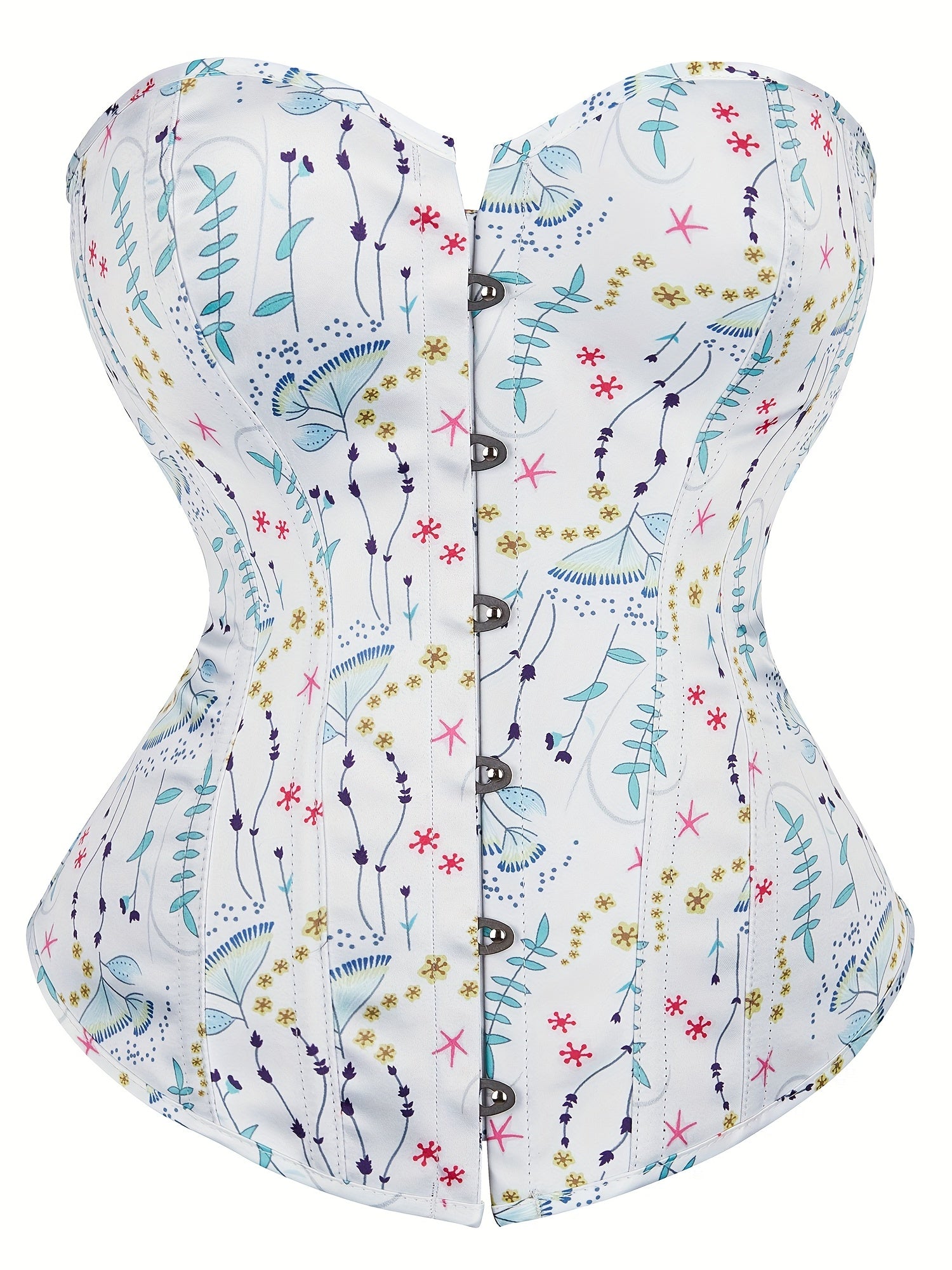 Floral Print Waist Shaping Bustier Top