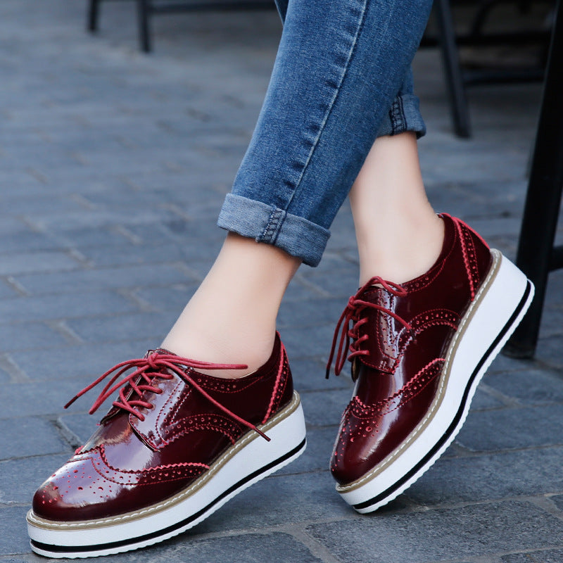 Women's Lace Up Loafer Shoes Lightweight Faux Leather Shoes