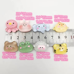 10pcs DIY Transparent Rabbit Resin Charms for Earrings, Hair Accessories