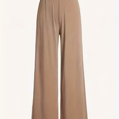 Wide Leg Elastic Waist Pants Casual Solid Long Length Pants