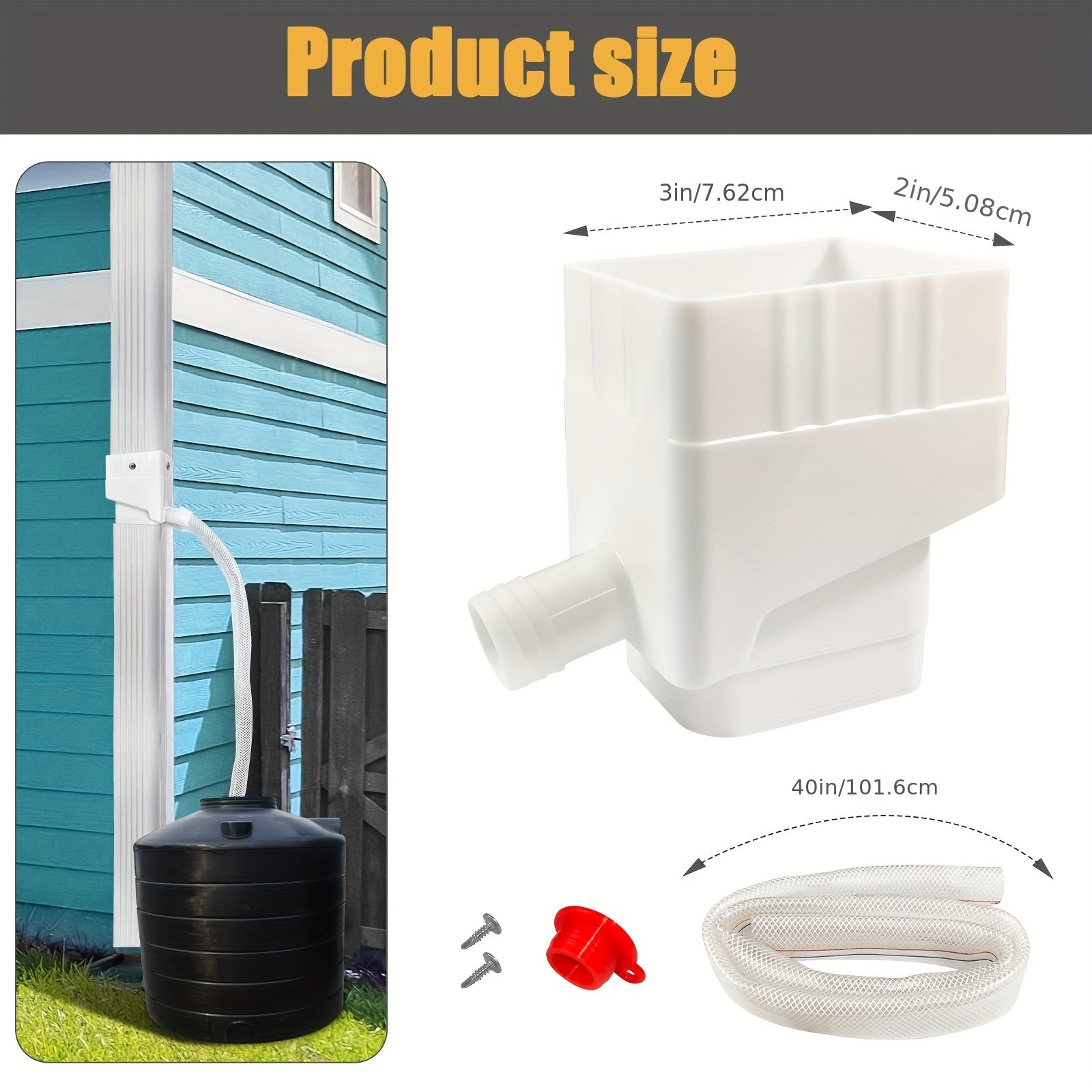 Rainwater Collection System Diverter Connector Kit Outdoor Garden Lawn