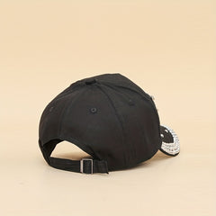 Rhinestone Letter Patch Baseball Cap for Women Men