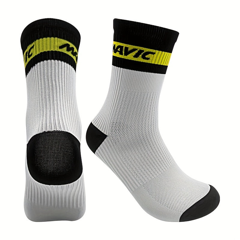 Mid Calf Athletic Socks for Cycling Running Sweat Absorbing Breathable