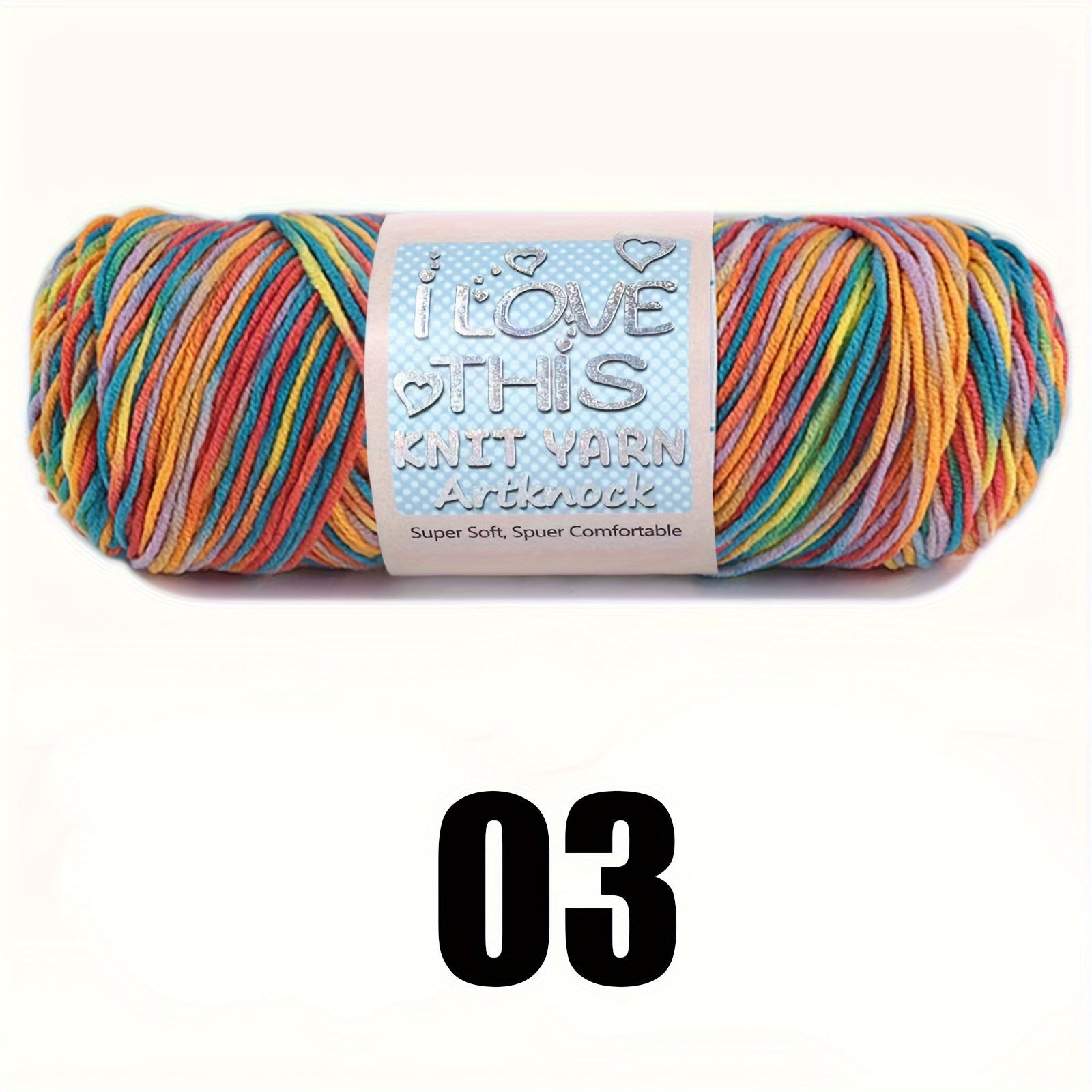 Multicolor Knitting Yarn Crochet 100g 200m 2.5mm