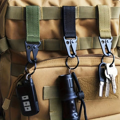 2pcs Molle Clip Buckle Nylon Belt Key Ring Holder Carabiner Hook