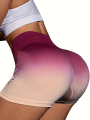 Gradient High Waist Cutout Legging Shorts