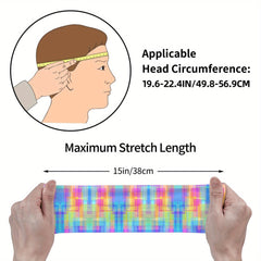Men's Stretchy Fitness Headband Neon Rainbow Colors Lightweight Gym Running
