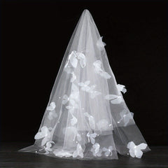 Bridal Hair Accessory with Flowing Tulle Layers - Wedding Prom Formal Events