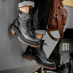Men's Preppy Style Service Boots Casual Lace up Walking Shoes