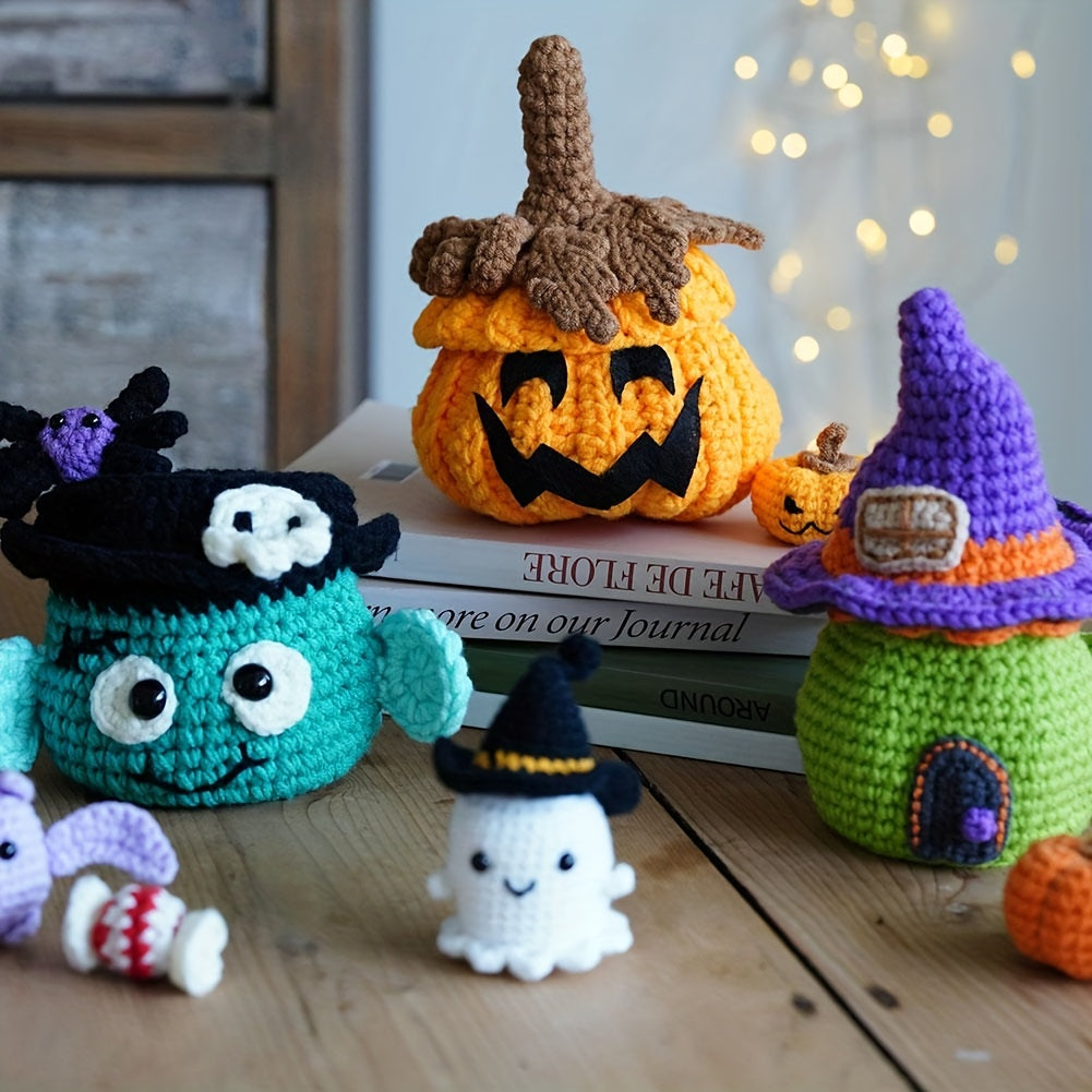 Halloween Knitting & Crochet Material Kit DIY Hand Weaving Doll Set