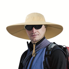 UPF50 Wide Brim Men's Sun Hat Waterproof Bucket Hat