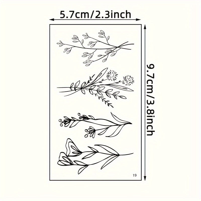 Waterproof Temporary Tattoo Stickers Floral Butterfly Heart Feather & Star