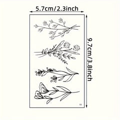 Waterproof Temporary Tattoo Stickers Floral Butterfly Heart Feather & Star