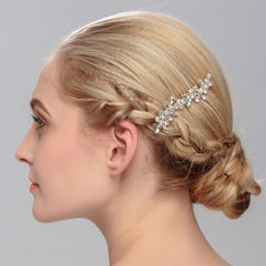 Rhinestone Bride Wedding Hair Comb Silver Bridal Hair Piece Crystal