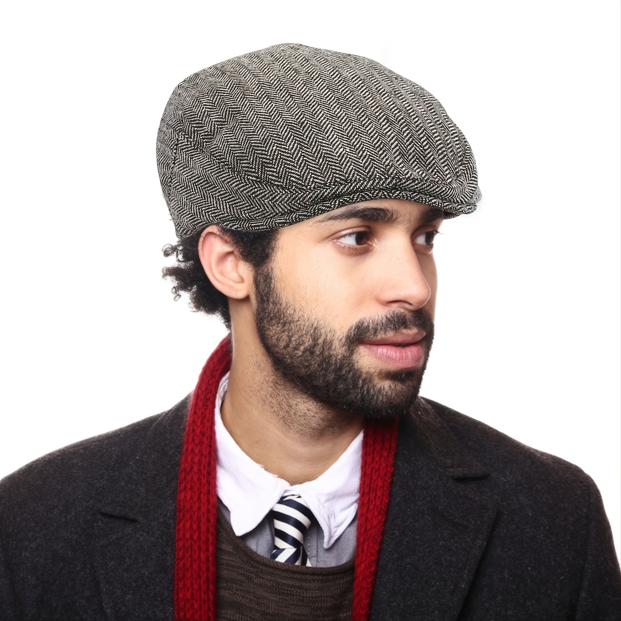 Adjustable Fleece Newsboy Cap for Men