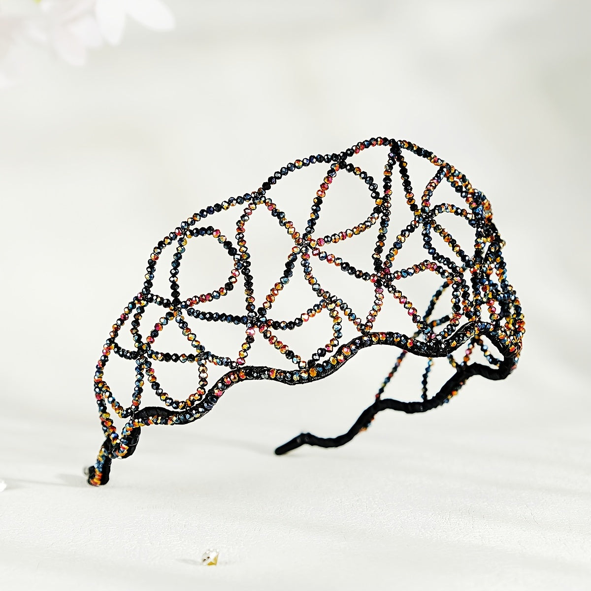 Beaded Crystal Mesh Hairband Headband Party Decor