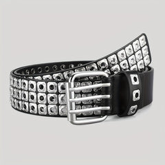 Full Metal Rivet Wide Waist Belt Punk Hip Hop Jeans Belt