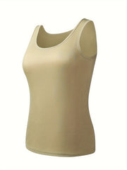 Casual Crew Neck Tank Top Seamless Sleeveless Shirt