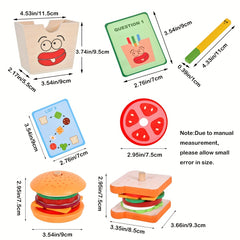 Montessori Wooden Stacking Hamburger Toy