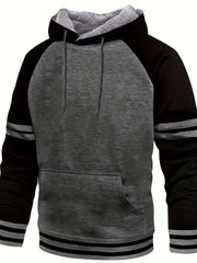 Men's Warm Fleece Hoodie with Drawstring & Pocket