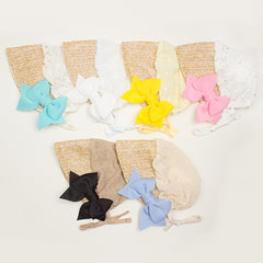 Baby Lace Breathable Sun Hat Summer Princess Hat Knitted Straw Hat