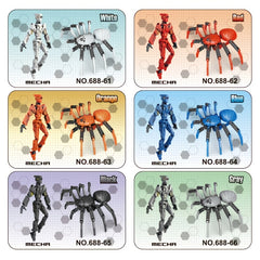 6 Colors Full Body Jointed Action Figures Set DIY Mecha Toys
