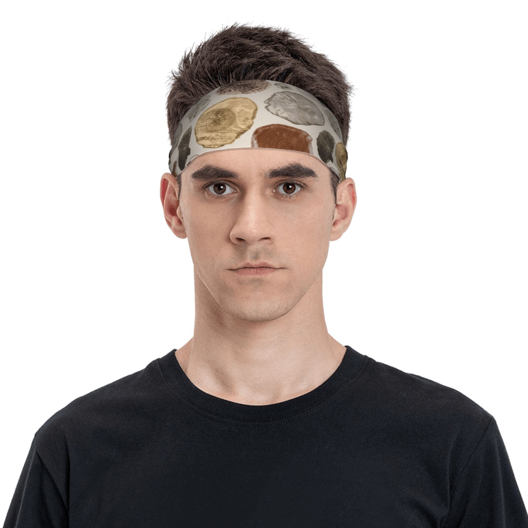 Vintage Breathable Headband with Geometric Pattern for Sports and Casual Wear