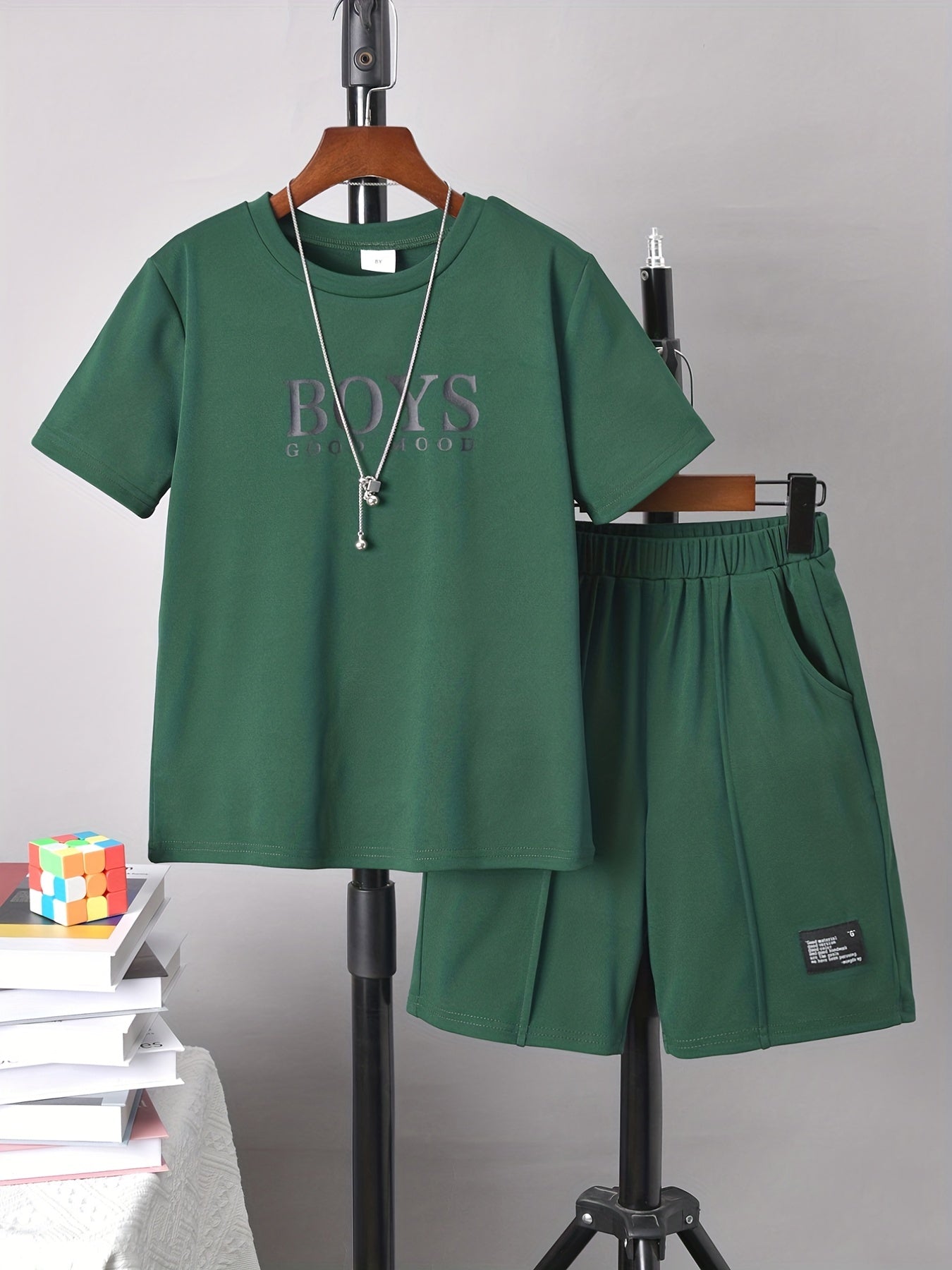 Boys Good Mood Boys Casual Outfit Round Neck T shirt & Shorts