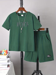 Boys Good Mood Boys Casual Outfit Round Neck T shirt & Shorts