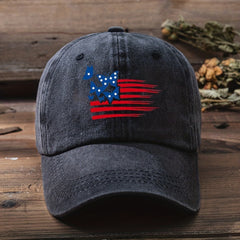 Butterfly Flag Baseball Cap Distressed Dad Hat Vintage Sun Hats