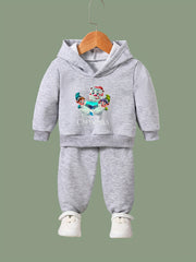 Girls 2pc Cartoon Bear & Elfins Hooded Sweatshirt & Sweatpants Set